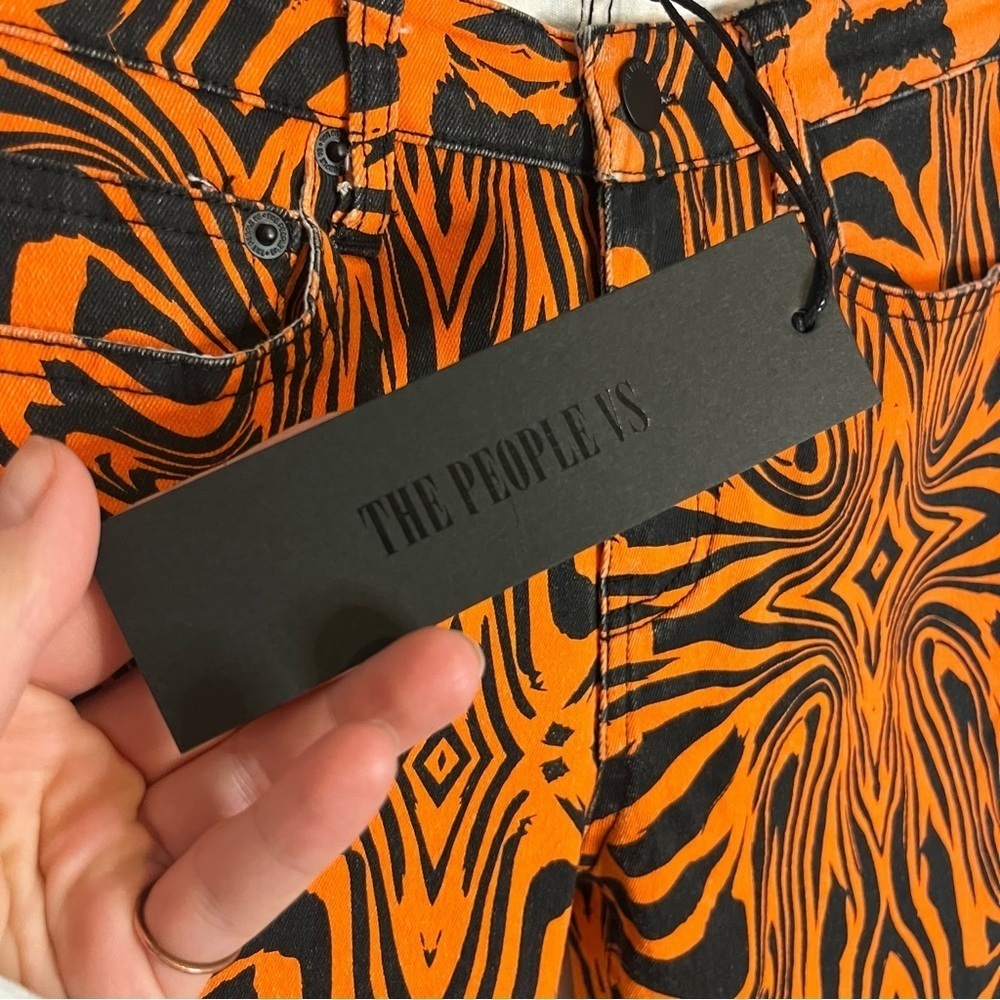 The People VS Orange and Black Abstract Zebra Print Pants. Size 8. - Picture 5 of 7